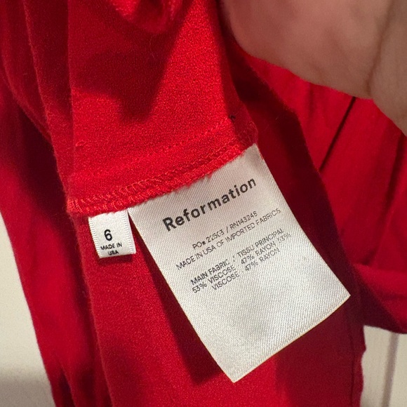 Reformation Mylah Red Cherry Midi Dress size 6 - Picture 5 of 7